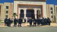 محامو كليميم يحتجون أمام محكمة الاستئناف رفضًا لمشروع قانون المحاماة 66.23